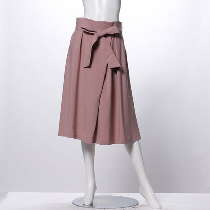 ウエストリボン付きフレアスカート