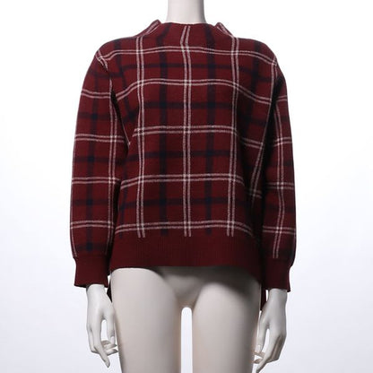 チェック柄ニット