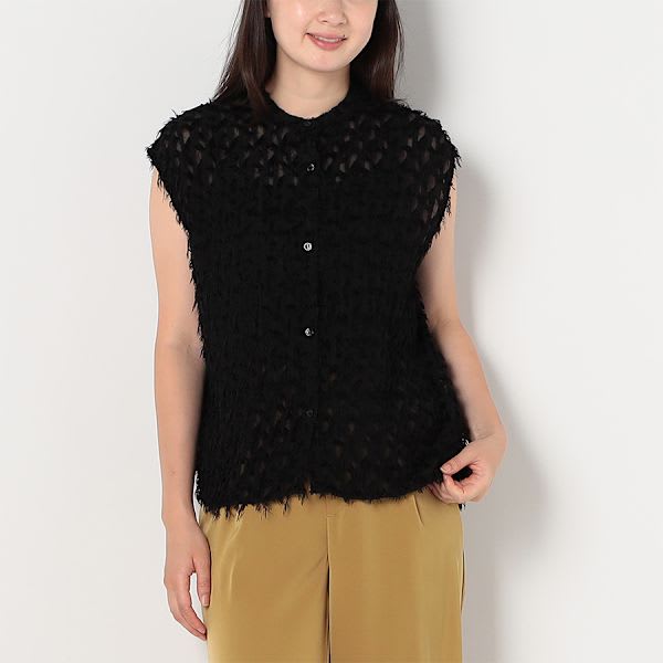 起毛感バンドカラーブラウス