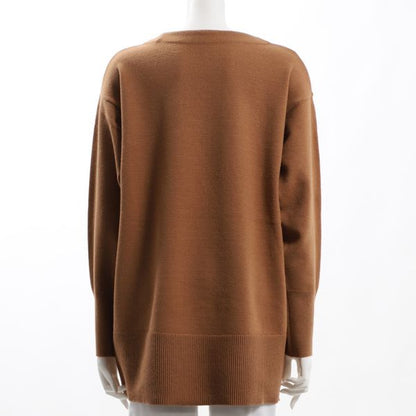 裾リブデザインニット