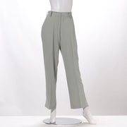 センタープレスサイドスリットストレートパンツ