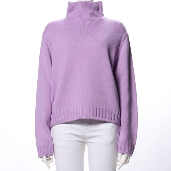 ハイネックドロップショルダーニット