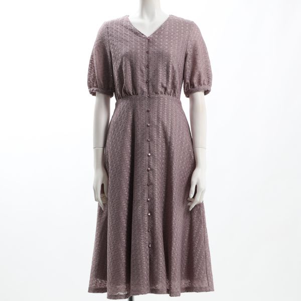 ダイヤフラワーレースVネック総レースワンピース