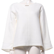 メタルプレート付きワイドスリーブカットソー