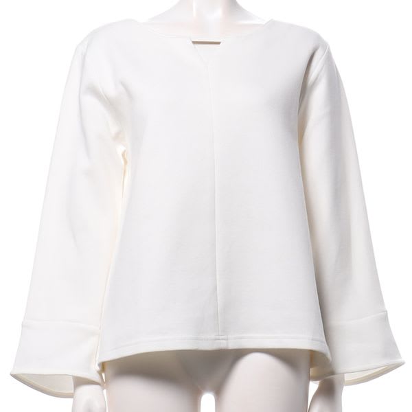 メタルプレート付きワイドスリーブカットソー