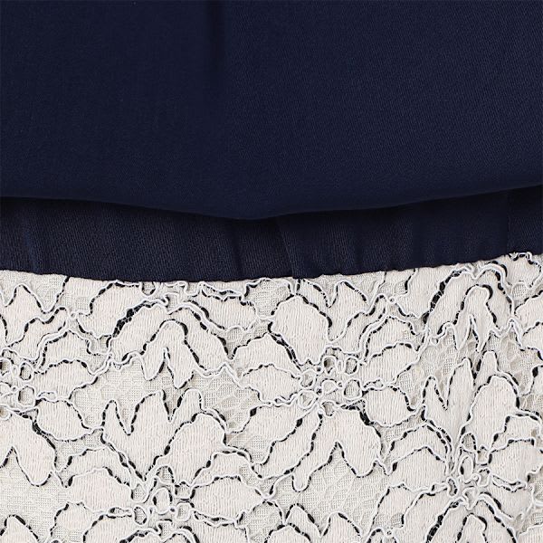 布帛とレースのドッキングワンピース