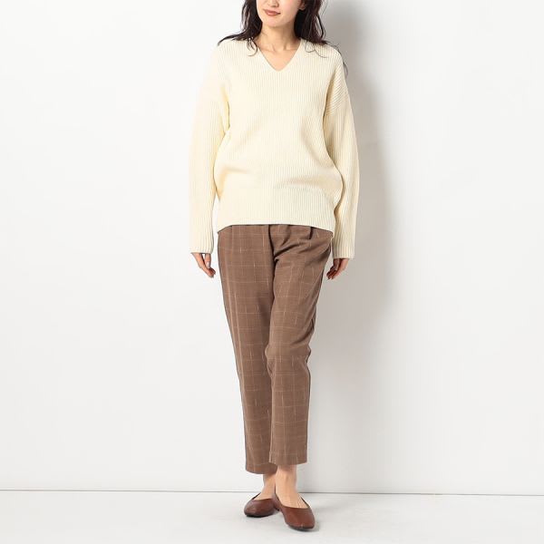 ウィンドウペン柄テーパードパンツ