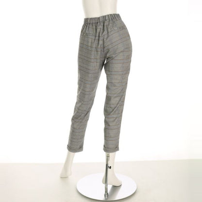 グレンチェック柄テーパードパンツ