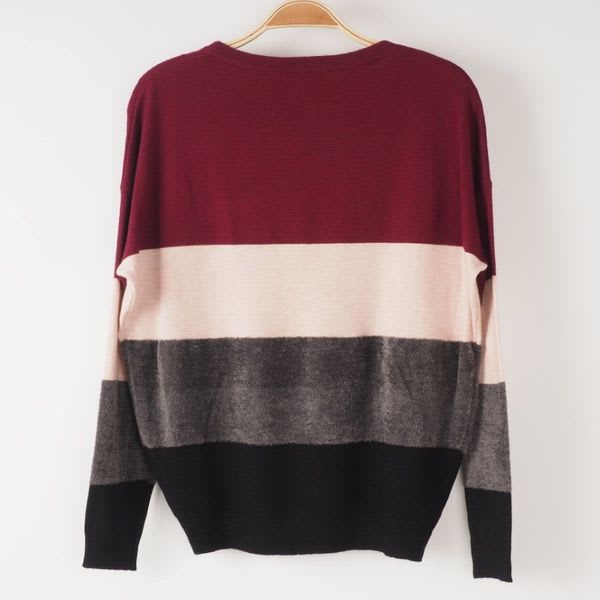 フェザー切り替え配色ニット