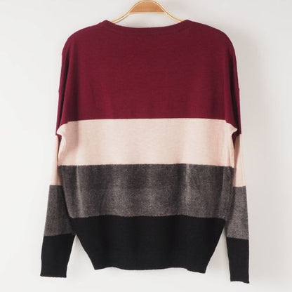 フェザー切り替え配色ニット