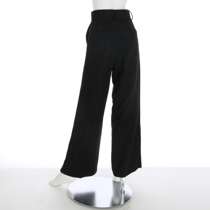 フロントボタンハイウエストワイドパンツ