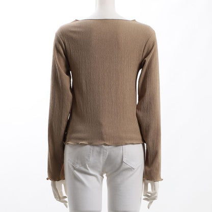 楊柳生地ボートネックカットソー