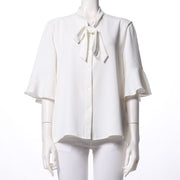 フレアスリーブボウタイブラウス