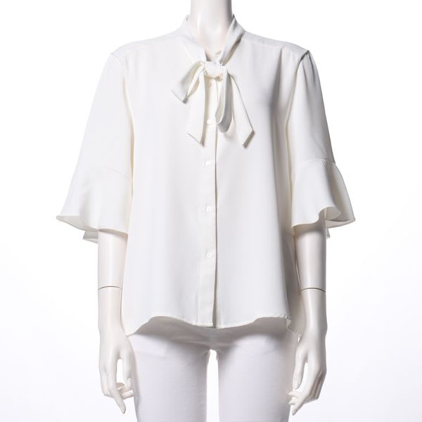 フレアスリーブボウタイブラウス