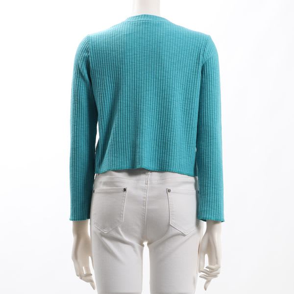 シンプルデザインリブニットカーディガン