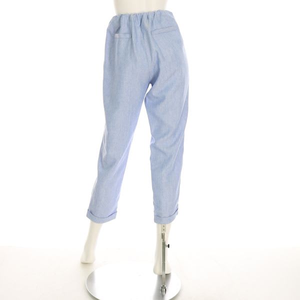 麻調シャンブレーテーパードパンツ