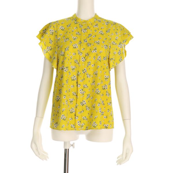 小花柄ラッフルスリーブブラウス