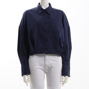 アウトポケットタックデザインシャツ