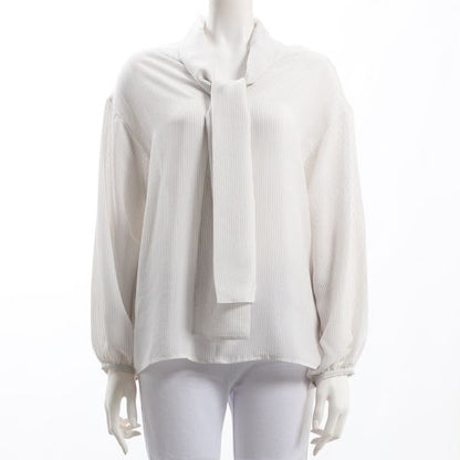 ボウタイデザインブラウス