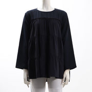 ティアードデザインラウンドネックブラウス