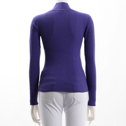 ランダムリブハイネックニット