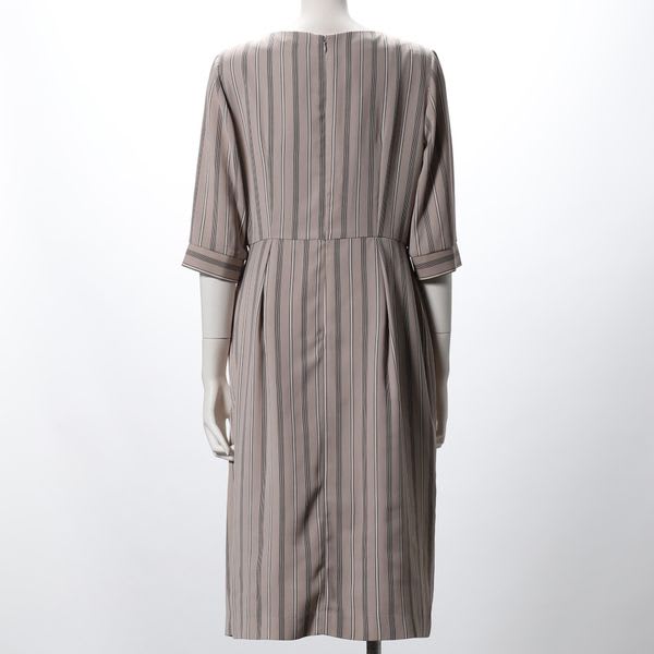 ストライププリントベルトデザインワンピース
