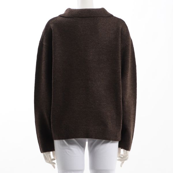 ドロップショルダー襟付きニット