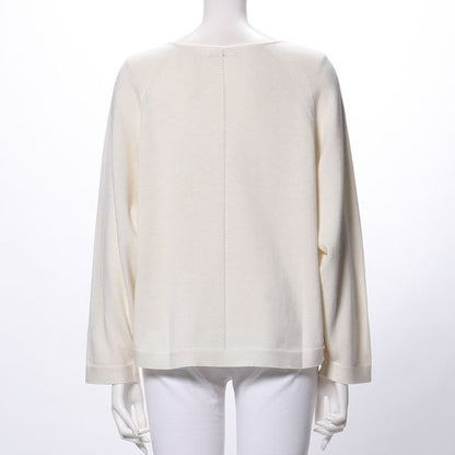 ラウンドネック長袖ニット