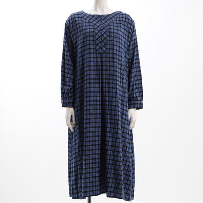 フロントボタンチェック柄ワンピース