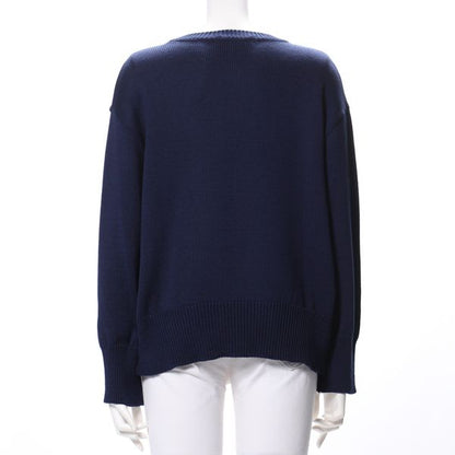 ラウンドネックドロップショルダーニット