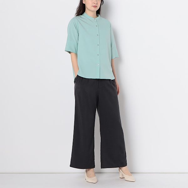 バンドカラーブラウス