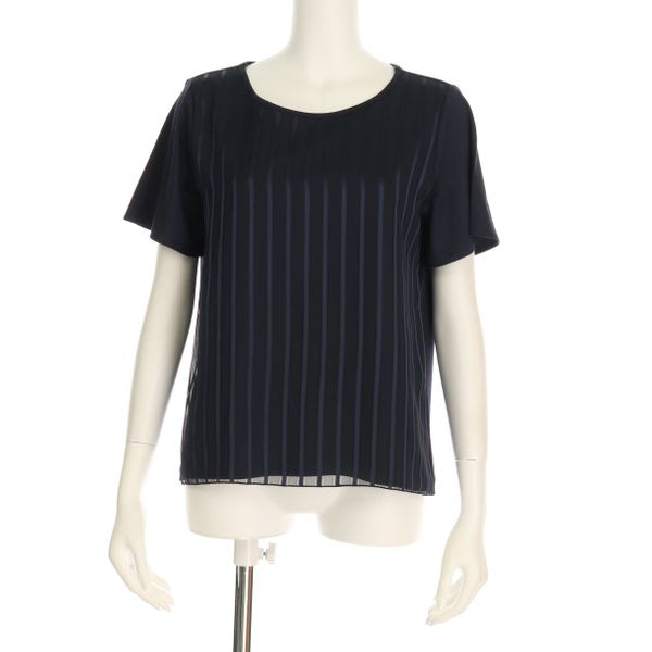 ストライプ柄切り替えカットソー