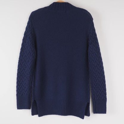 シェブロン編みボトルネックニット