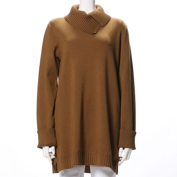 ハイゲージ編み長め丈ニット