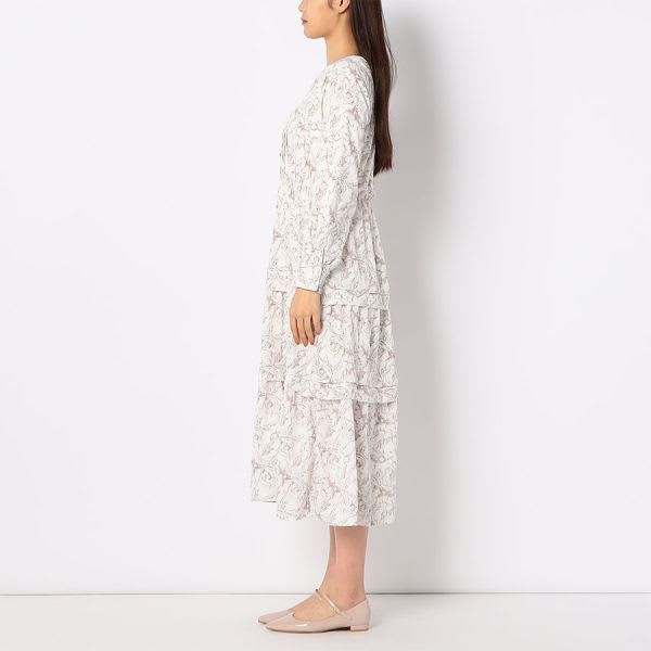 ティアード花柄ワンピース