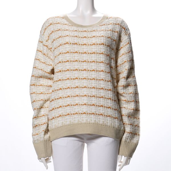 ドロップショルダーツイード風ニット