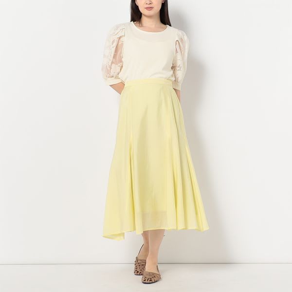 シアーパフスリーブブラウス