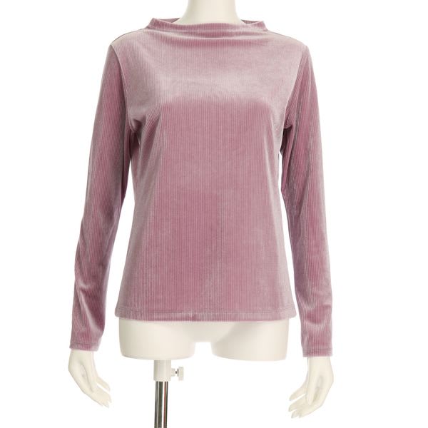 針抜きベロアオフネックカットソー