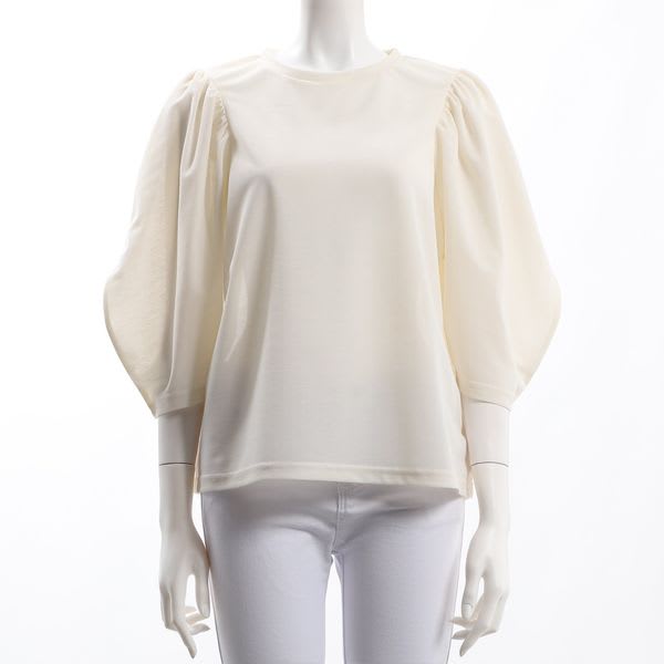 ギャザー付きスリーブカットソー