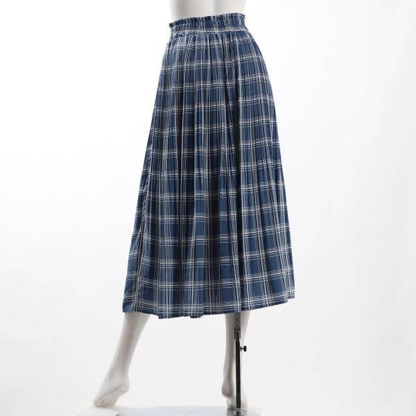 チェック柄裾消しプリーツスカート