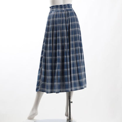 チェック柄裾消しプリーツスカート