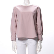 カフスアクセントラウンドネックカットソー