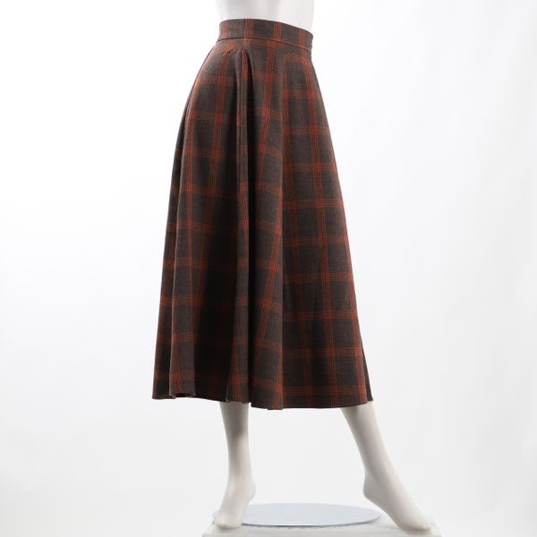 チェック柄フレアスカート