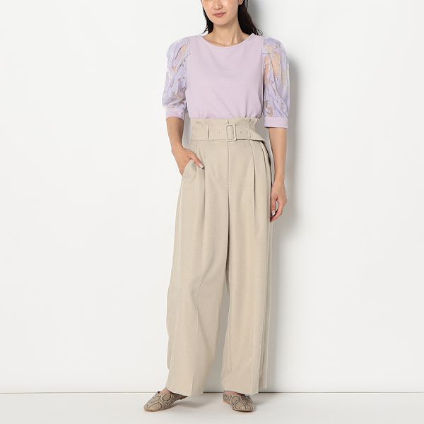 シアーパフスリーブブラウス