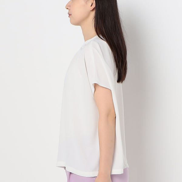 とろみ感ギャザードネックブラウス