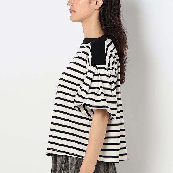 ボリュームスリーブボーダーカットソー