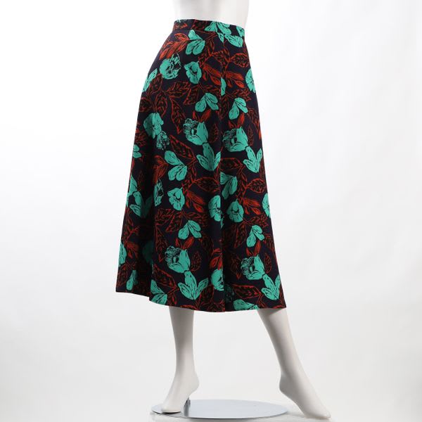 大花柄フレアスカート