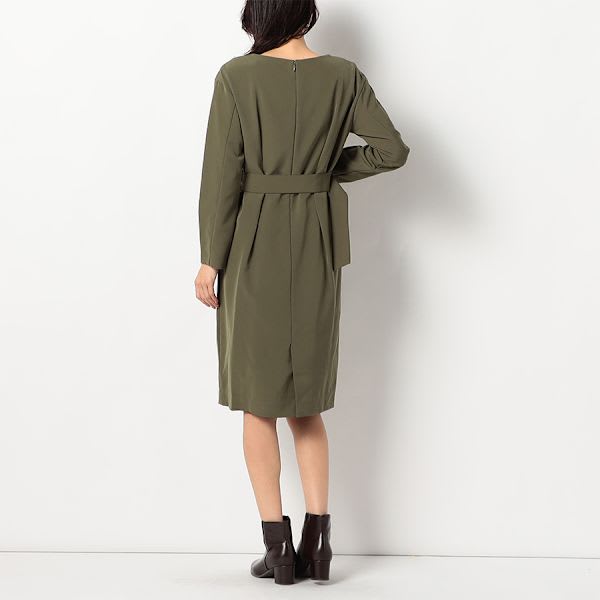 ベルト付きワンピース