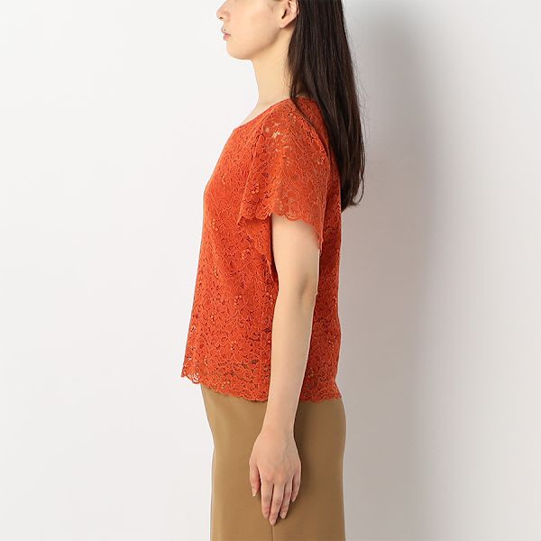 袖フレアレースブラウス