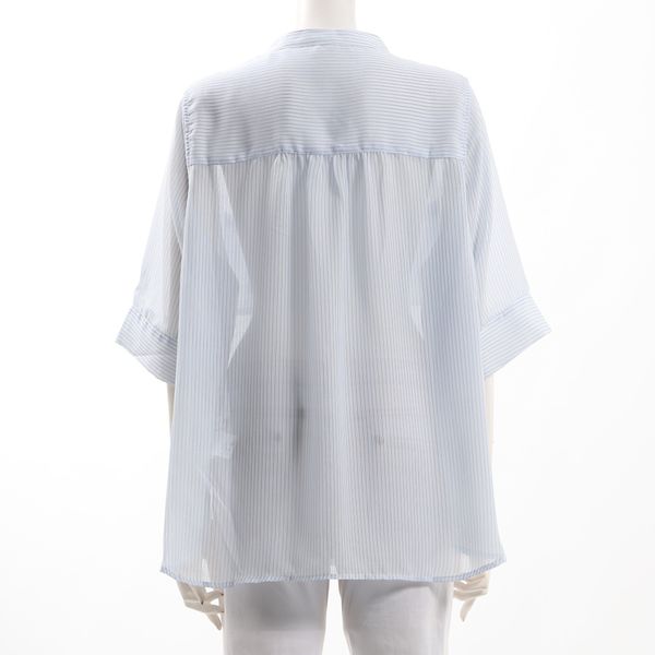 ストライプ柄シアーブラウス